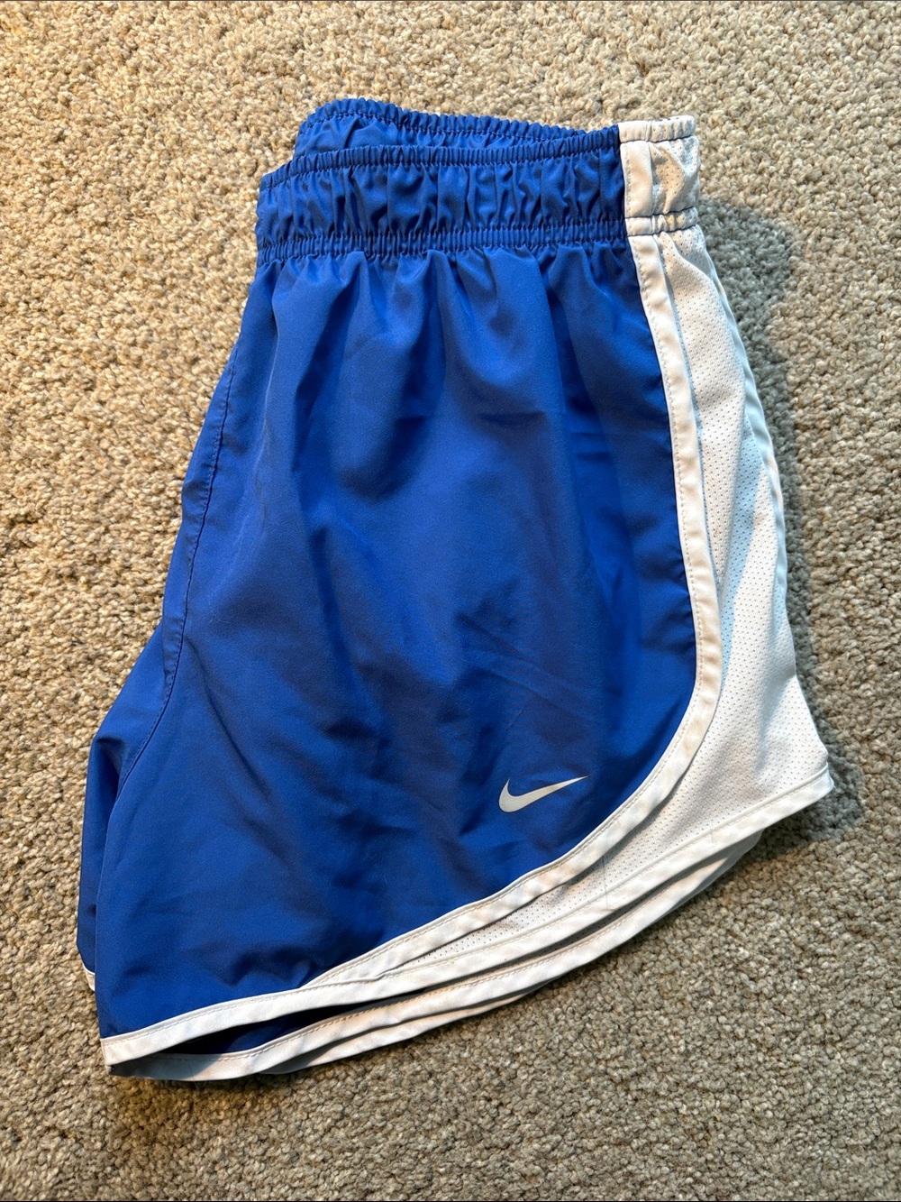 Nike Royal Blue and White Running Shorts